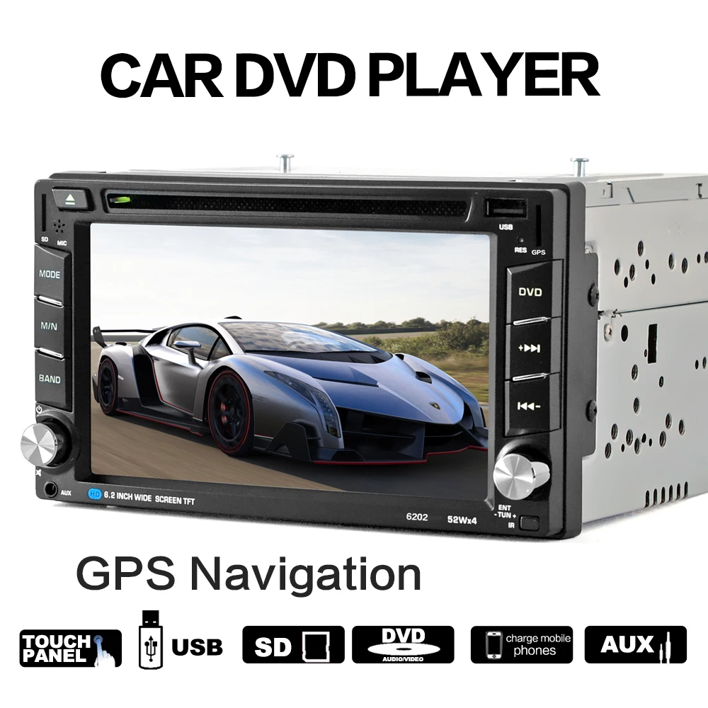 Универсальный 6 2 дюймовый Din Автомобильный Bluetooth Сенсорный CD DVD плеер стерео MP3 AUX FM