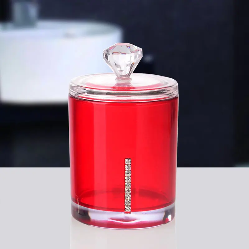 Прозрачный акриловый хлопковый тампон коробка для хранения настольная отделка с