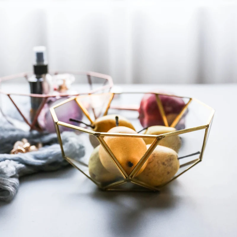 

Медные полоски в скандинавском стиле ручной работы, старая стеклянная чаша, корзина для фруктов, миска для мелочей, чаша для хранения, украш...