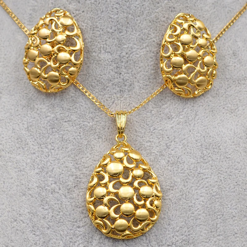 Sunny Jewelry Свадебные Уникальные наборы для женщин ожерелье серьги кулон сплав яйцо
