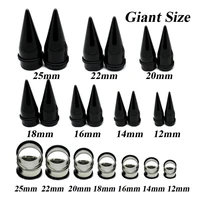 6pair giant size stainless steel single flared tunnel acrylic stretcher ear taper kit earring gauge plug piercing body jewelry