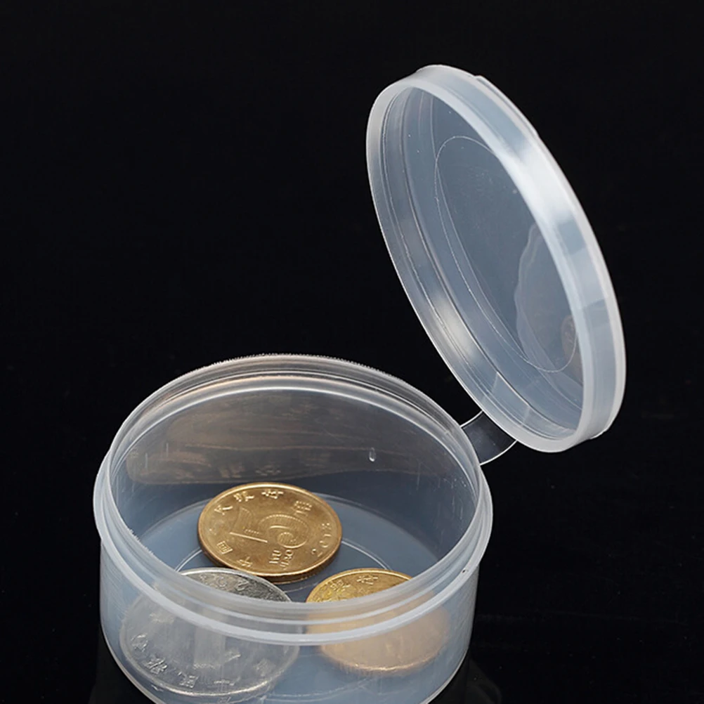 5 шт. маленький круглый пластиковый прозрачный контейнер с крышкой для хранения