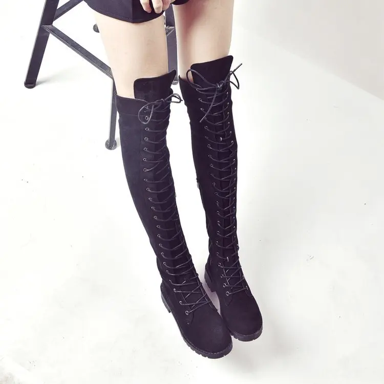 Европейские и американские сапоги до колена большие размеры 35-43 Женские на