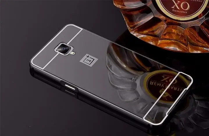 Black Роскошные зеркальные чехлы из розового золота для oneplus 3, алюминиевая металлическая рамка, задняя крышка для oneplus three One Plus 3t - Цвет: Black