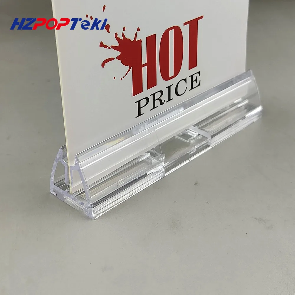 

Plastic POP Advertising Poster Paper Card Play Show Bill Display Stand Holder with Magnet on Base for Store Shelf Rack 10pcs