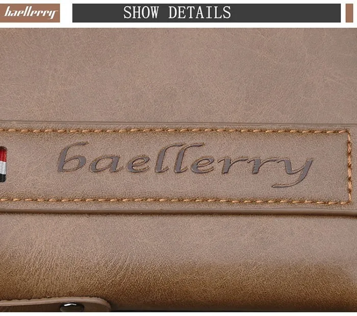 Baellerry винтажный кожаный кошелек для монет, высококачественный мужской кошелек на молнии, двойной дизайнерский мужской короткий кошелек, маленький держатель для Id карты