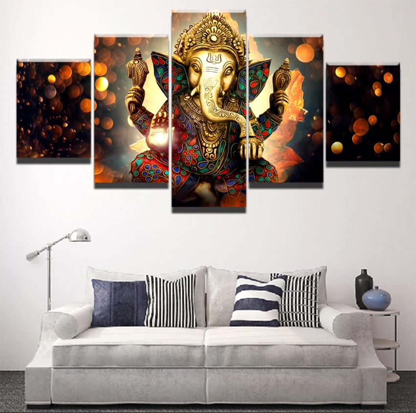 Картина на холсте для гостиной настенная художественная структура 5 шт. ствол