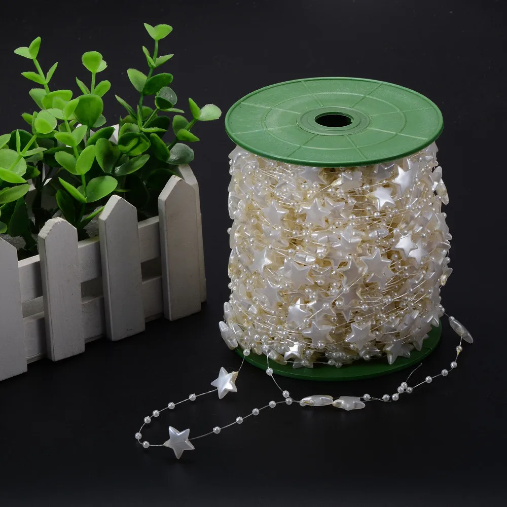 Цепочка из искусственного жемчуга со звездами 60 метров 14 мм|ornaments|ornamental