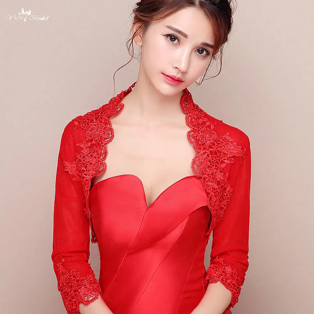 RSJ118 реальные фотографии Yiaibridal Венеция кружево с длинным рукавом красное