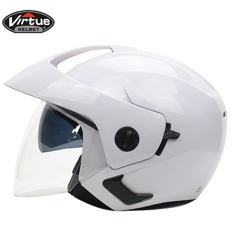 Мотоциклетный самокат полушлем с открытым лицом двойной козырек УФ очки Ретро