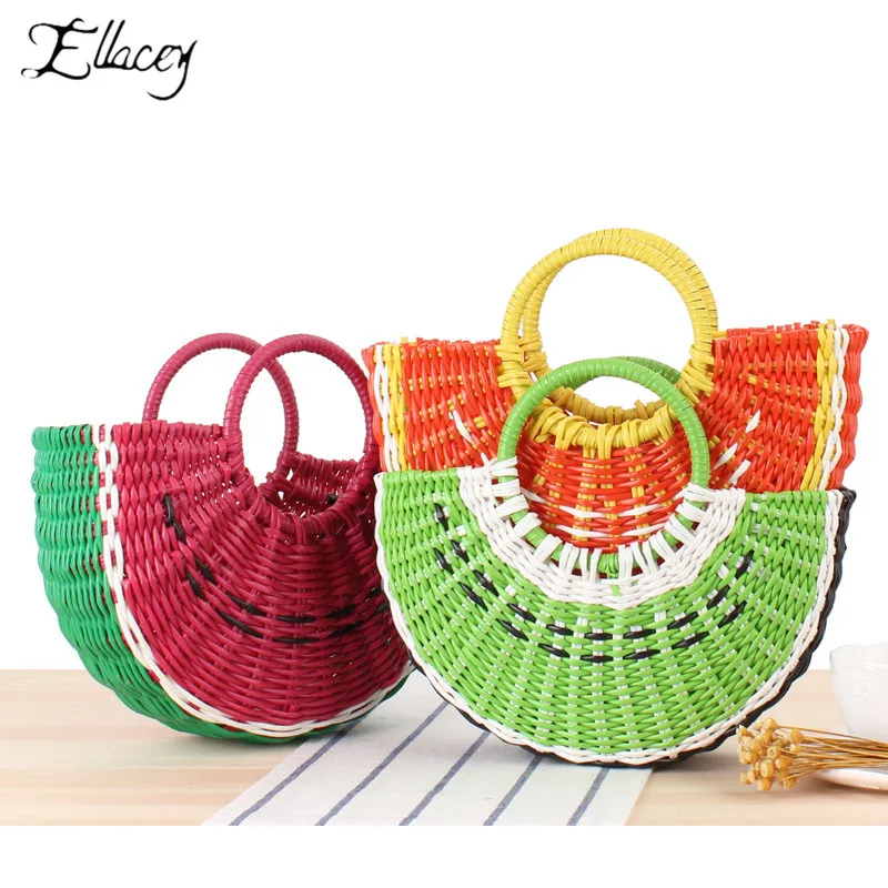 Фруктовая Сумка арбуз популярные женские сумочки тоут полукруглая ручная работа