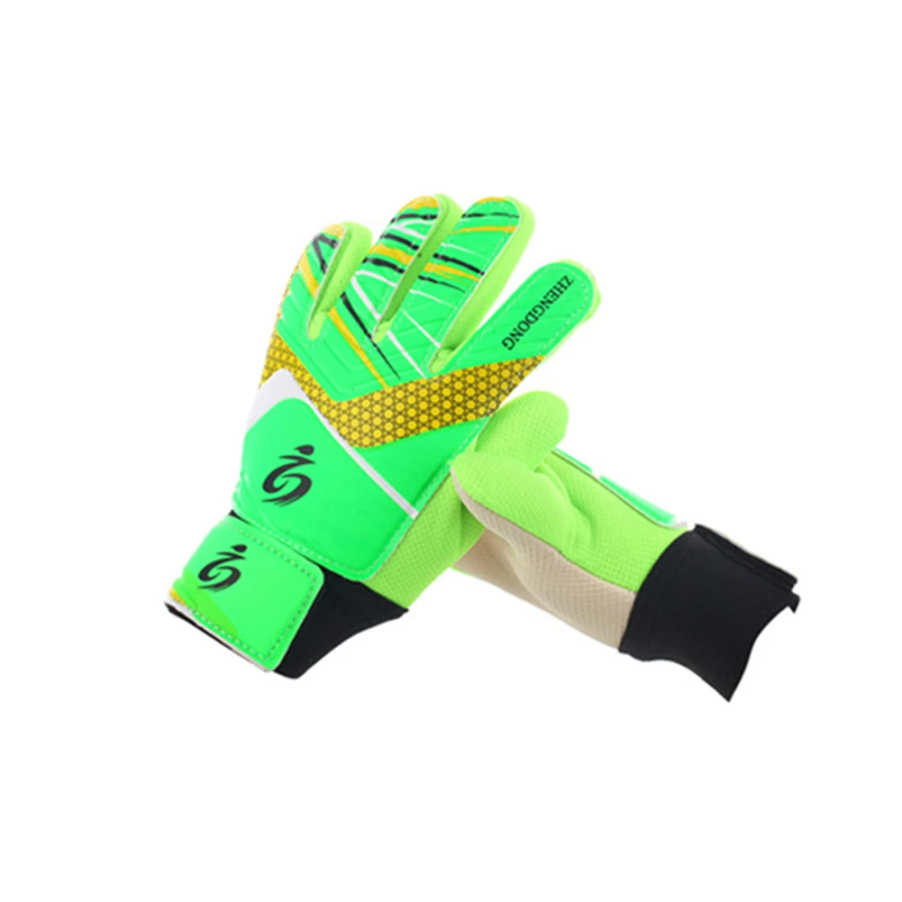 Детские футбольные вратарские перчатки guantes de portero для детей 5-16 лет, мягкие вратарские перчатки, Размер 5/6/7 - Цвет: Green