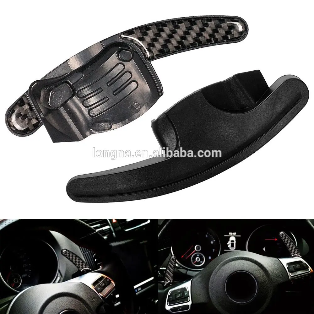 2 шт. переключатель рулевого колеса из углеродного волокна для VW Golf mk6 GTI R Scirocco R20 R36
