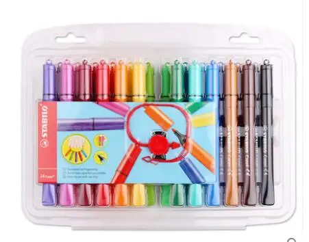 24 Colors Stabilo 168 Cappi серия художественный маркер круг Разработанный яркий цвет чернила мыть легко вода цвет ручка - Цвет: 24 Colors