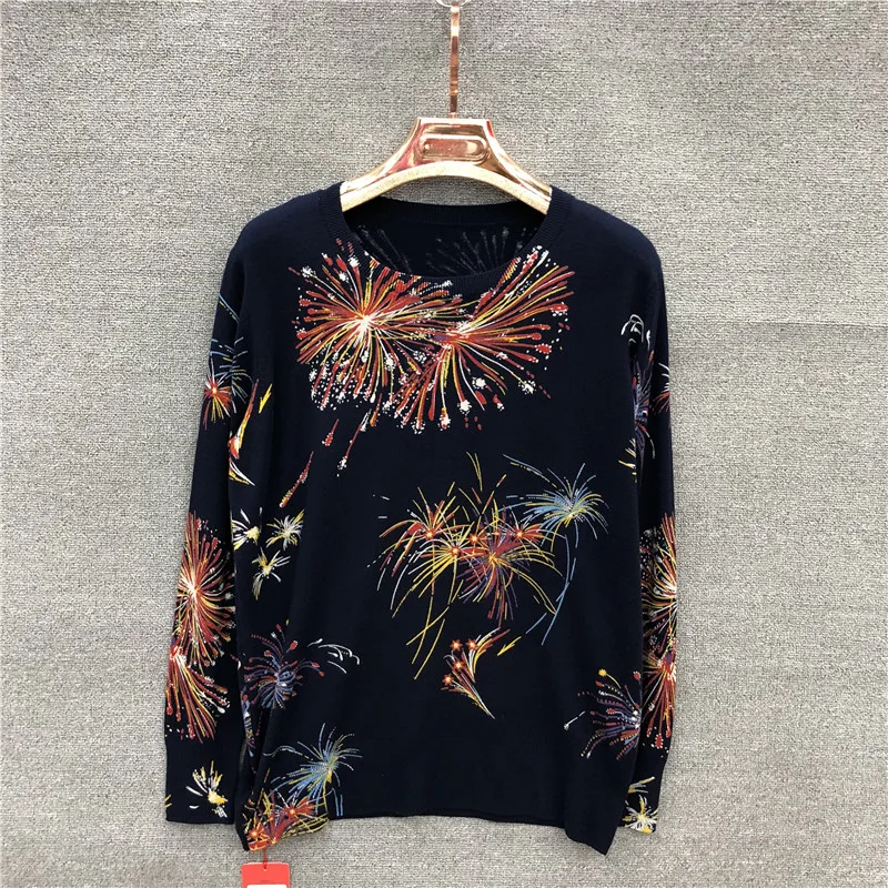 Autumn &amp Winter Fashion Women Pullovers Sweater Computer Knitted Printed Sueter Mujer Celebrity Feminino New | Женская одежда