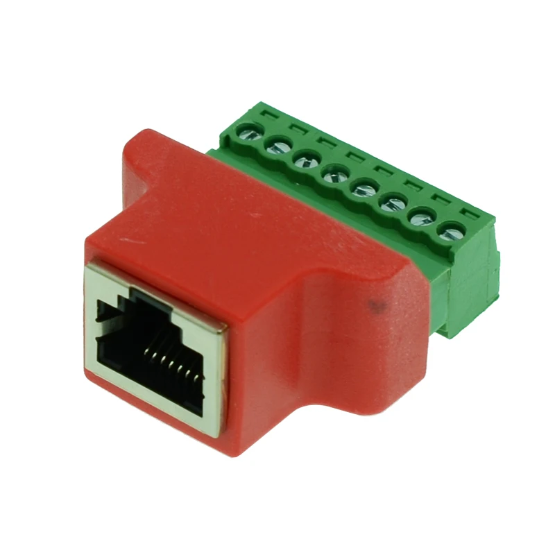 1 шт. Цвет разъем RJ45 к винтовой терминальный адаптер RJ45 женский 8-контактный разъем RJ45 сплиттер для видеонаблюдения DVR CCTV аксессуар