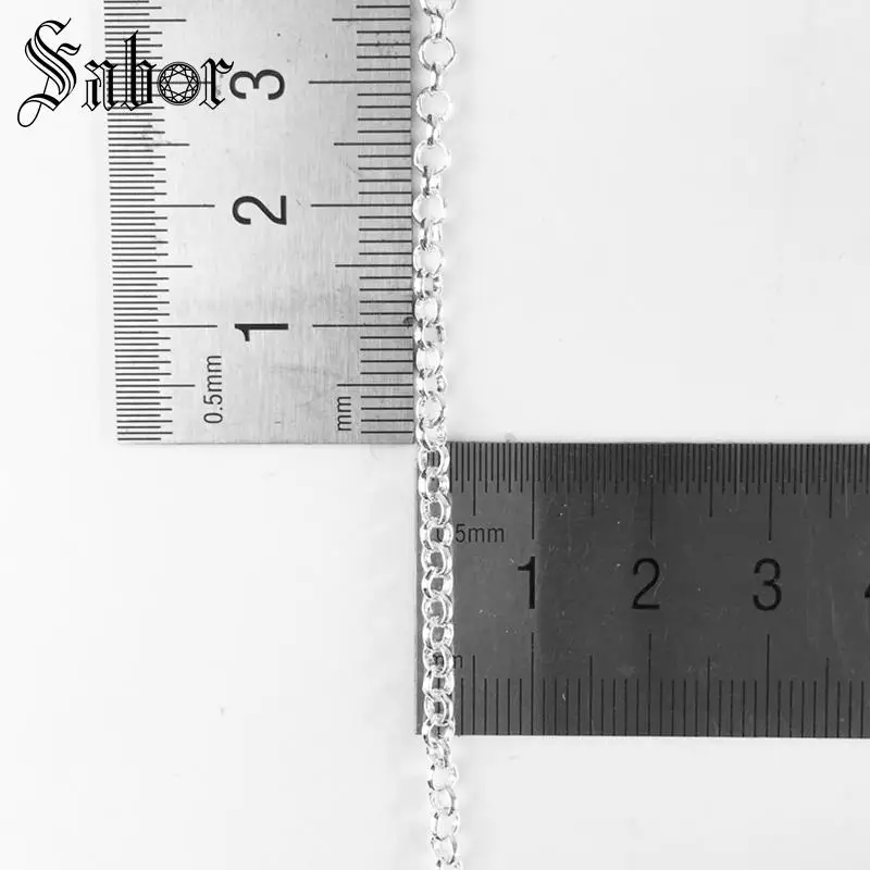 Ожерелье серебряное круглое с цепочкой Belcher модные украшения Ketting базовые