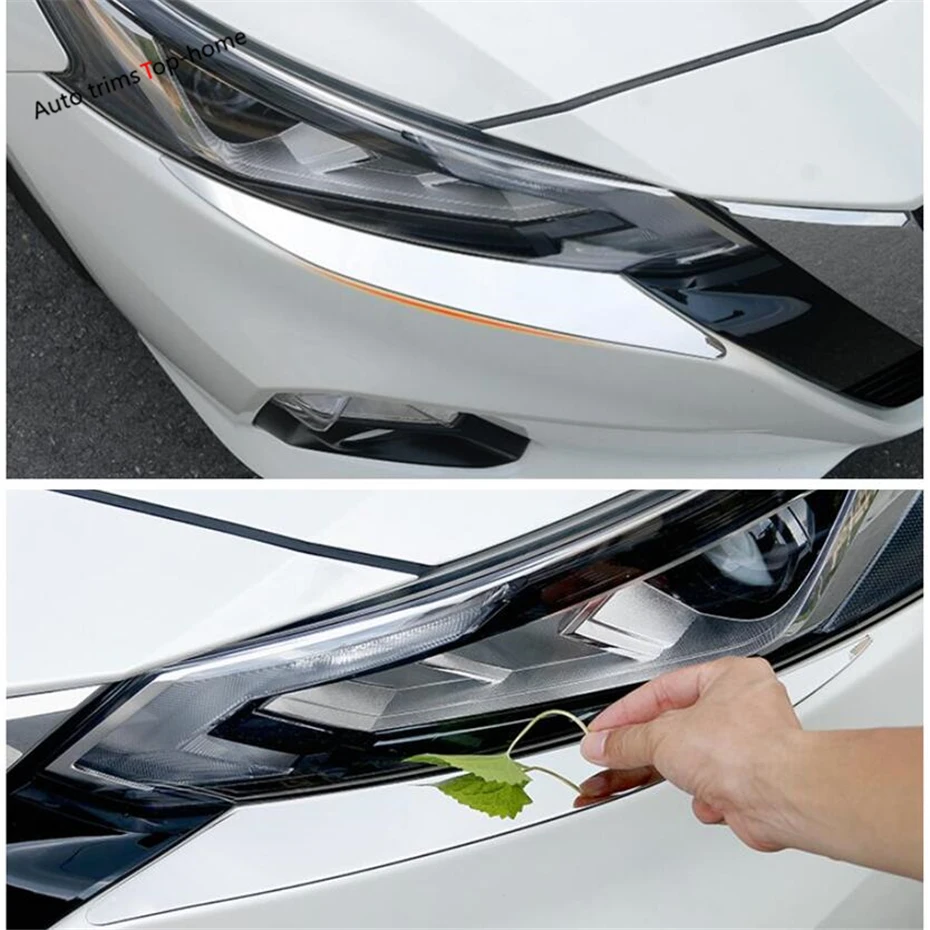 

Yimaautotrims Front & Rear Lights Lamp Eyelid Eyebrow Cover Trim Fit For Nissan Altima Teana 2019 2020 Stainless Steel Exterior