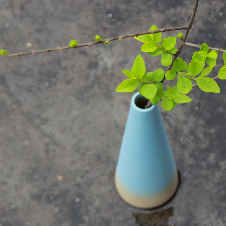 В средиземноморском стиле грубая керамика настольная маленькая Ваза Цветочная