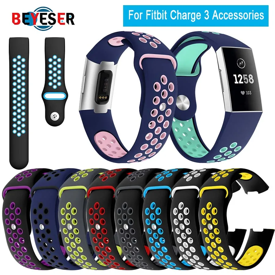 Ремешок для часов Fitbit Charge 3, спортивный мягкий силиконовый сменный ремешок для Fitbit Charge3, браслет, ремешок для часов