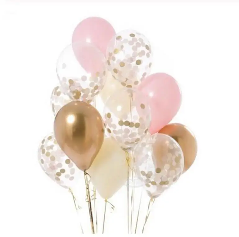 set 2 12 шт./лот, 12 дюймов, новинка, золотые, розовые, синие шары, золотые, черные, красные конфетти, украшение для свадьбы, дня рождения, вечеринки, гелиевые принадлежности для детского душа - Цвет: set 2