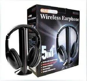 2018 Новый Многофункциональный 5 в 1 Беспроводные наушники FM Беспроводная гарнитура наушники для MP4 MP3 PC TV Ipod auriculares mikrafon