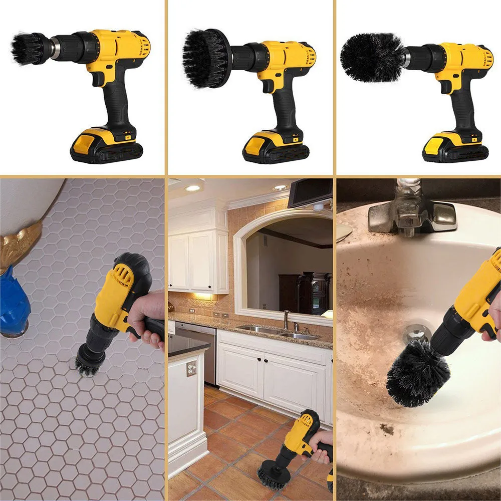 Cleaning Brush Electric Drill Brush Grout Power Scrubber Cleaning Brush Tub Cleaner Tool Glass Cleaner Window Cleaner Brushes