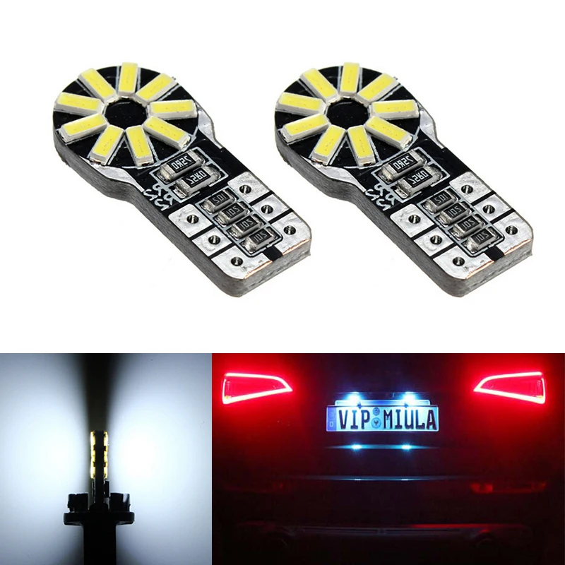 2x T10 W5W 3014SMD без ошибок яркий белый светодиодный номерной знак для Peugeot 206 207 306 307 406