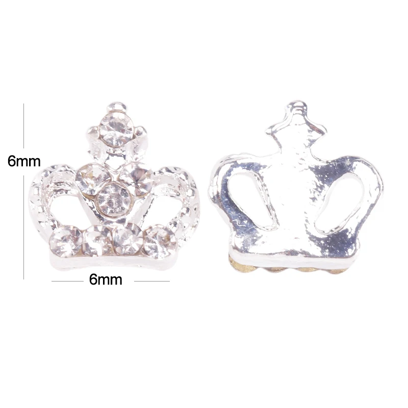 стразы для ногтей на ногти маникюра 10 шт. Блестящие серебряные сплава стразами