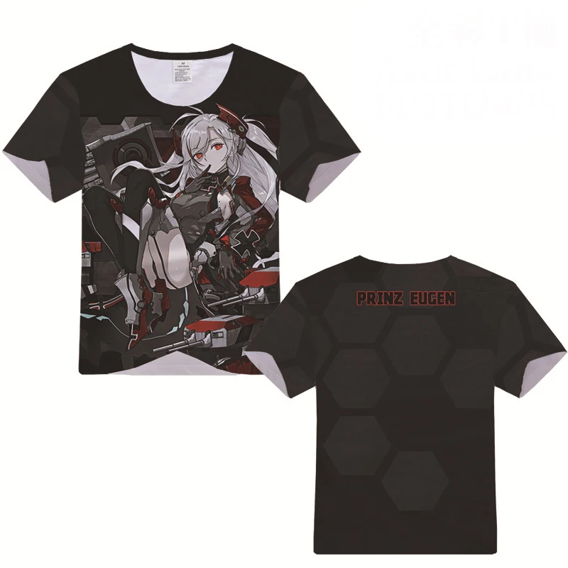 3 Azur Lane Акаги Кага Prinz Eugen Enterprise печатная Футболка Косплей Костюм мужской женская летняя модная футболка с коротким рукавом футболки - Цвет: 3