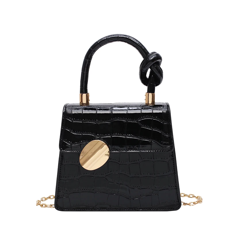 Elegant Female Stone pattern Tote bag New Quality PU Leather Women's Designer Handbag Lock Chain Shoulder Messenger Bag