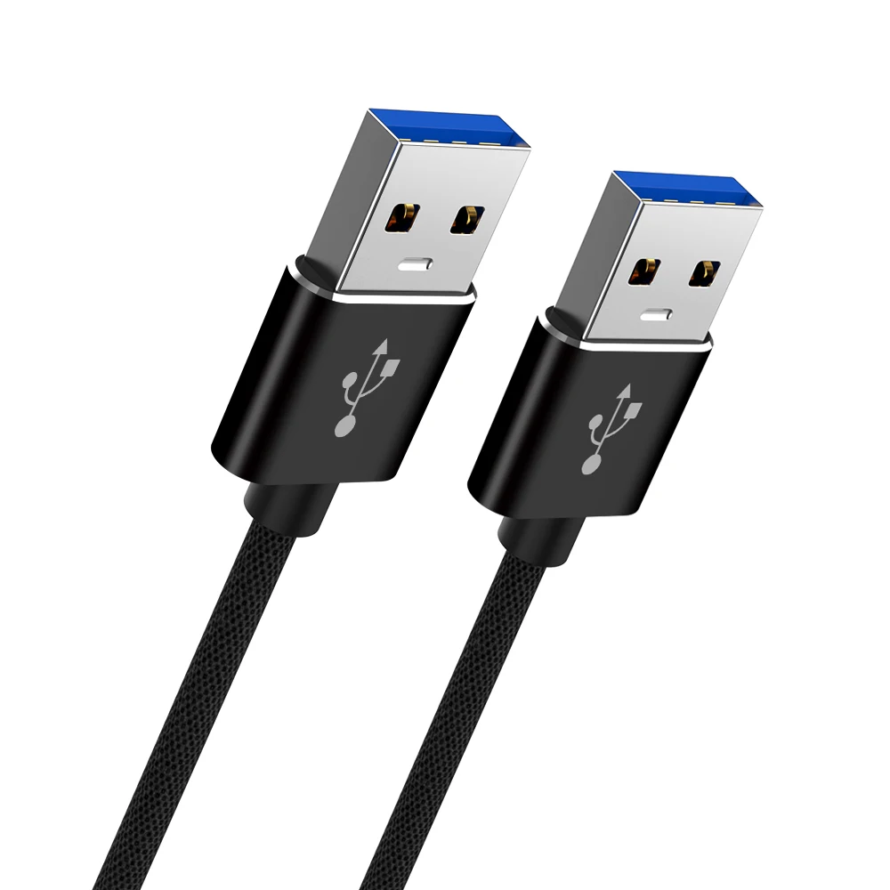 1 м USB-USB кабель Тип A папа-папа USB 2,0 кабель-удлинитель для радиатора жесткого диска Webcom USB 2,0 кабель удлинитель провода - Цвет: Черный