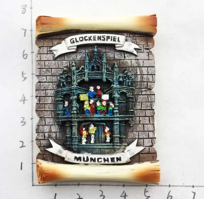 Glockenspiel Munich немецкий туристический сувенир для путешествий 3D резиновый магнит на