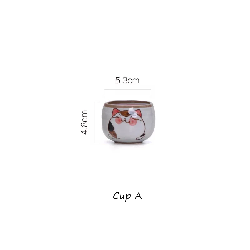 Cup A NOOLIM Japaneses глина милый кот чайный горшок чайная чашка для воды коричневый белый керамический/фарфоровый чайник посуда для напитков чайные аксессуары - Цвет: Cup A