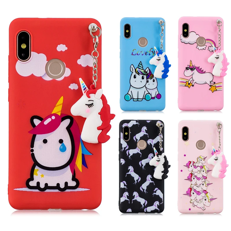 Милый 3D мультфильм Единорог ТПУ чехол для телефона Coque Xiaomi Redmi Note 5 Etui Мягкий