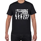 Футболка мужская с надписью My Family Is громче, чем Your Guns, 100% хлопок, новинка, забавная уличная одежда в стиле Харадзюку, Мужская одежда, 2019