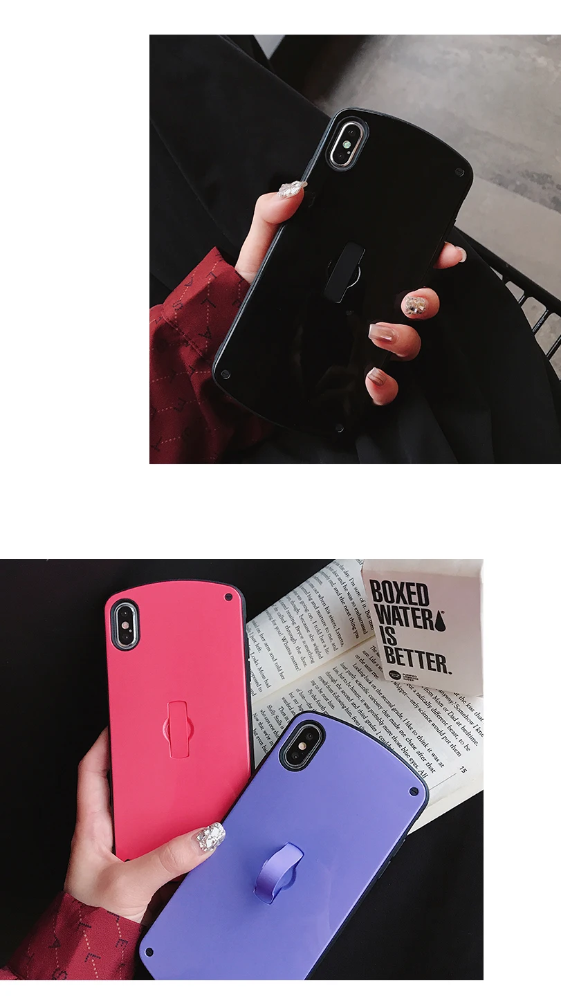 GlamPhone чехол сплошной цвет кольцо Arc чехол для телефона для iPhone 6 7 8 Plus X XR XS Max Телефон задняя крышка чехол s