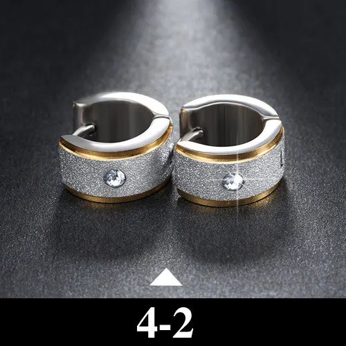 Earrings 4-2 Матовые поверхности женские серьги из нержавеющей стали ювелирные изделия Brincos минималистичные Роскошные ювелирные изделия серьги с цирконием кубической огранки - Окраска металла: Earrings 4-2