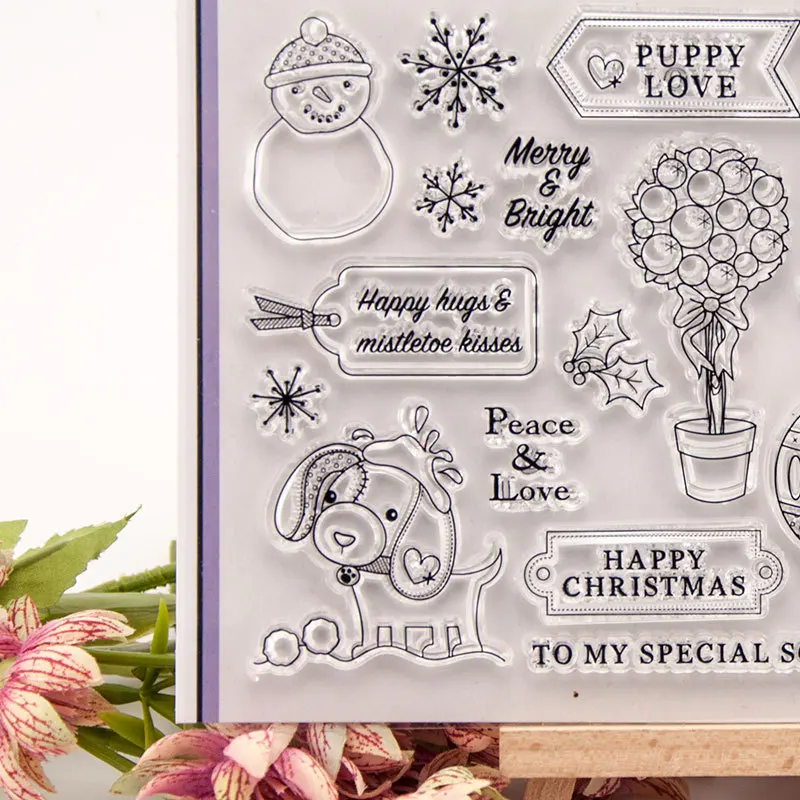 Щенок любовь ясно штампы DIY Записки карты Альбом Бумага Ремесло силиконовой