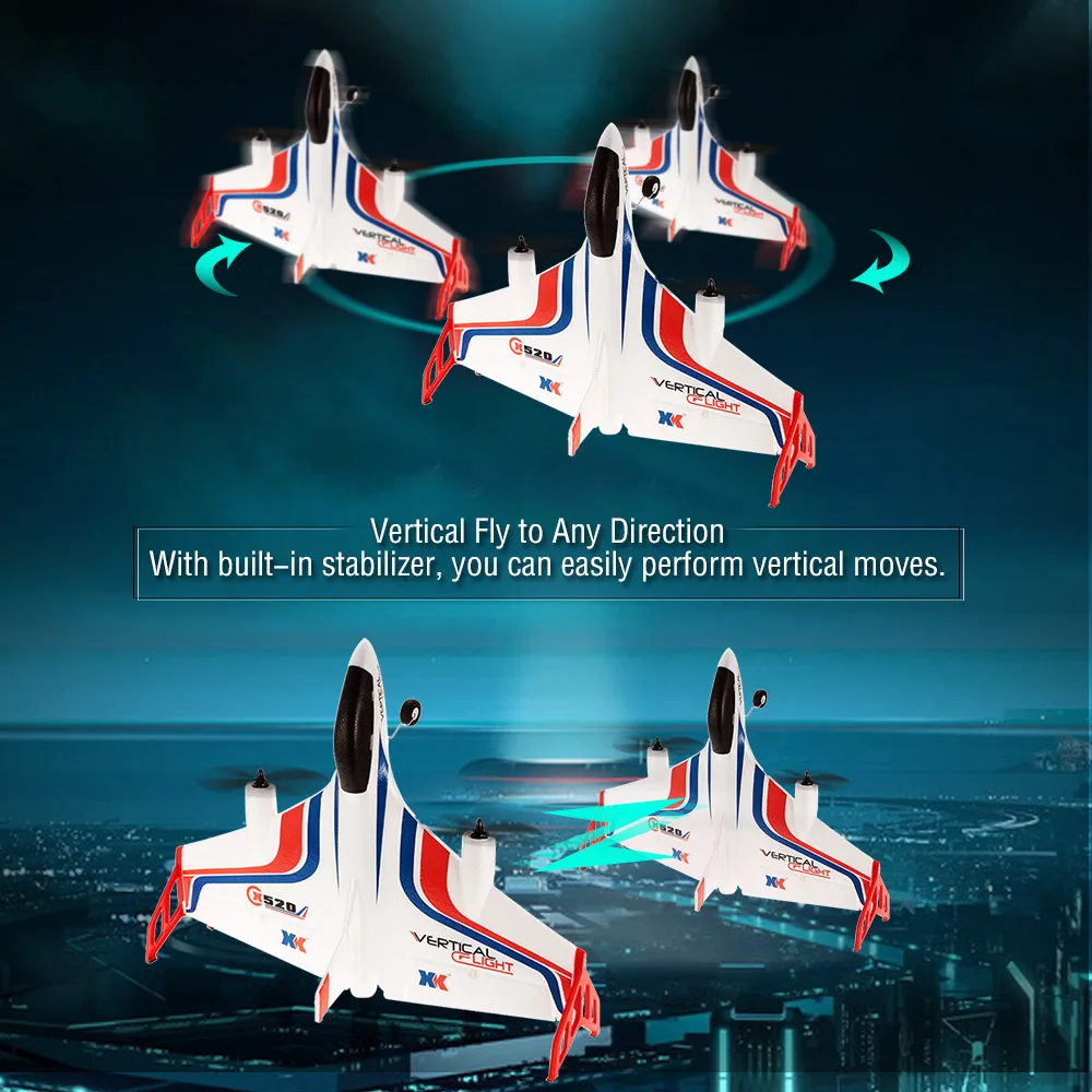 X520 2 4G 6CH 3D 6G Радиоуправляемый вертолет Дрон VTOL вертикальный взлет земля дельта