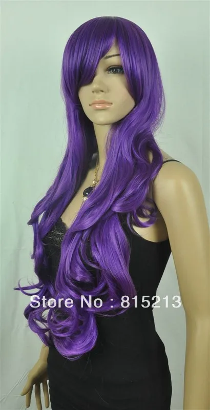 Dd00251 горячая продажа Cos фиолетовый длинные вьющиеся волосы косплей |
