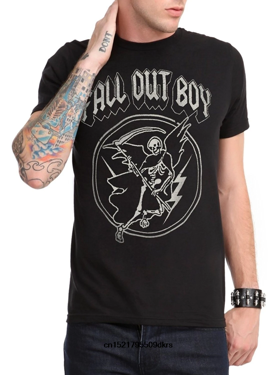 Men T shirt Fall Out Boy Reaper s Loose Short Sleeve Summer Fashion funny t-shirt novelty tshirt women | Мужская одежда