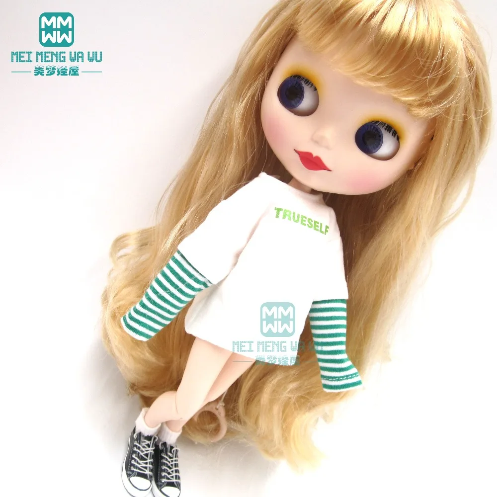 1 шт.; Модная одежда Blyth в полоску; футболка; повседневная одежда для Blyth Azone 1/6; Аксессуары для кукол