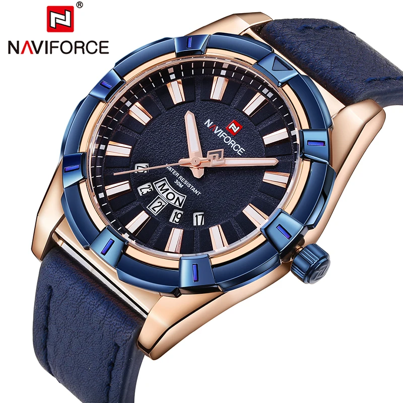 Мужские часы naviforce Роскошные брендовые аналоговые кварцевые мужские