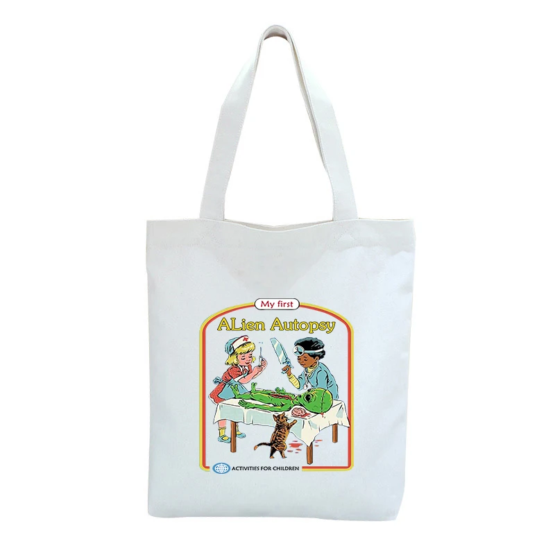 Сумка тоут из холщовой ткани с буквенным принтом винтажная женская сумка через