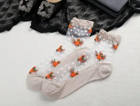 Женские кружевные носки больших роз 10 пар мягкие удобные прозрачные шелковые