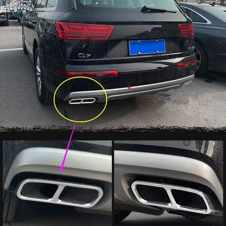 Обновленная 4 отверстия нержавеющая сталь для AUDI Q7 2016 19 м Автомобильная задняя