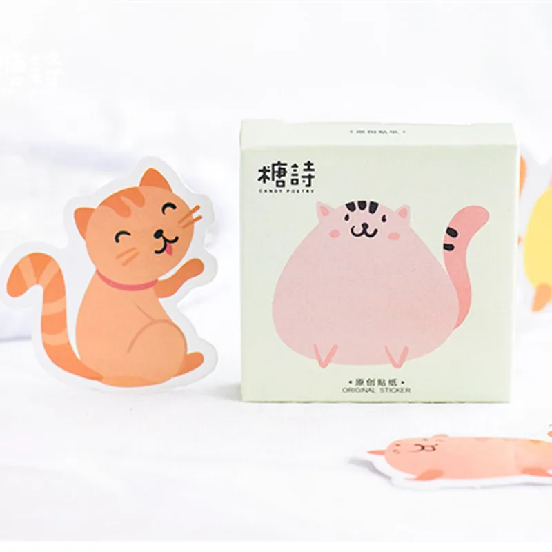 Конфетная поэтическая расцветка Кот мини бумажная наклейка печать Скрапбукинг
