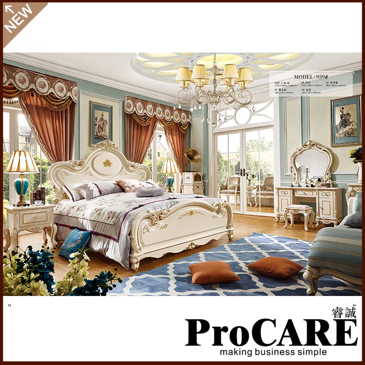 Европейский роскошный комплект мебели для спальни большого размера | Мебель