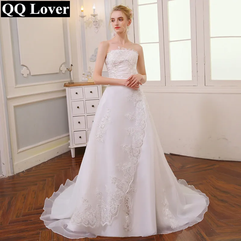 Недорогое винтажное свадебное платье QQ Lover 2020 с длинным шлейфом бесплатная